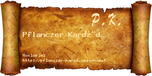 Pflanczer Karád névjegykártya
